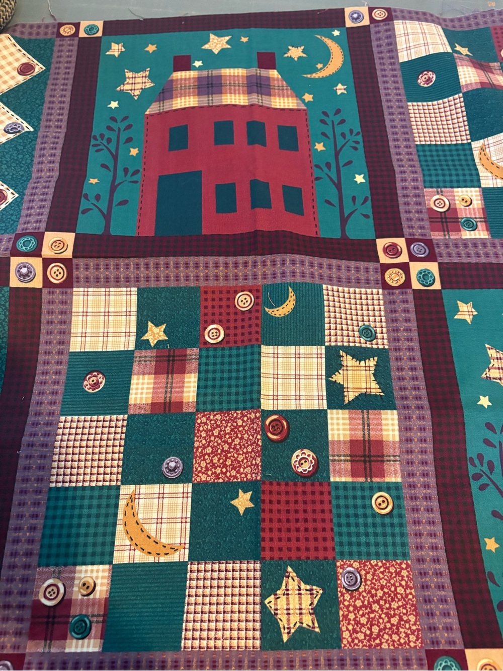 Vintage Cranston starry night fabric  1 yard